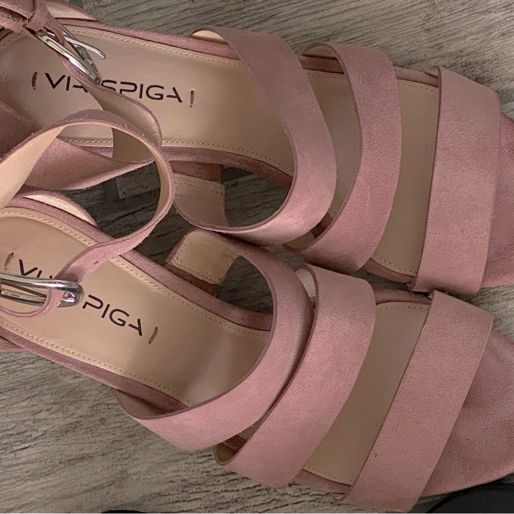 Via Spiga Pink Suede Sandals